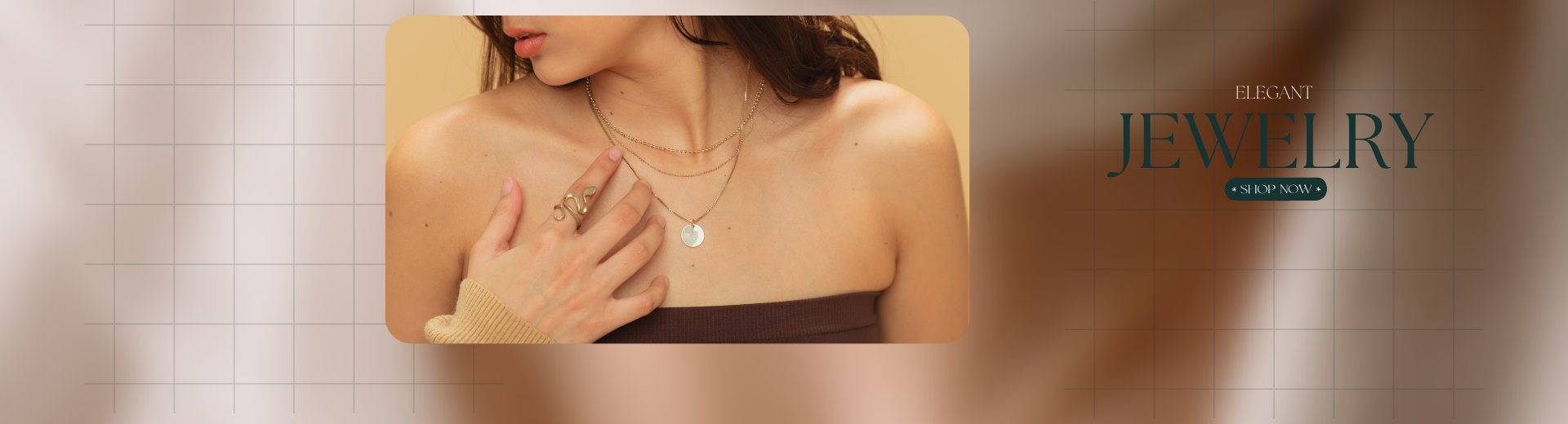 Woman wearing necklace and earrings – Finecara